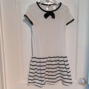 Janie & Jack Black & white striped Sweater Dress